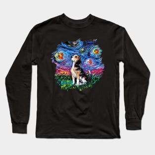 Beagle Night with border Long Sleeve T-Shirt